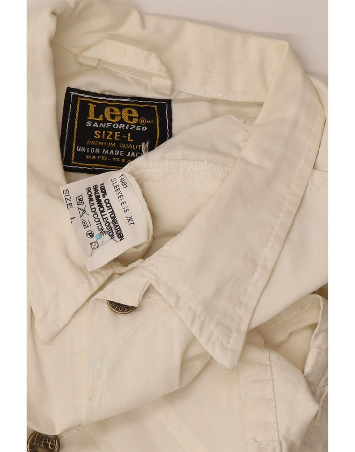Colete feminino LEE UK 16 grande algodão branco