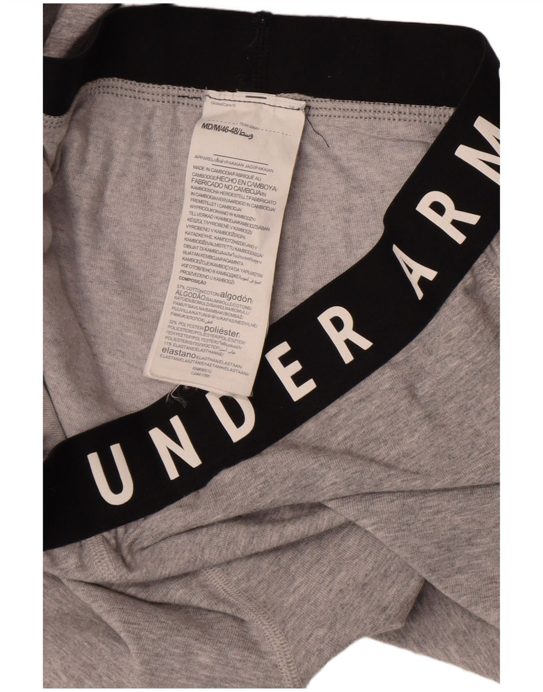 Under Armour Womens Graphic Leggings UK 14 Algodão Colourblock Cinza Médio