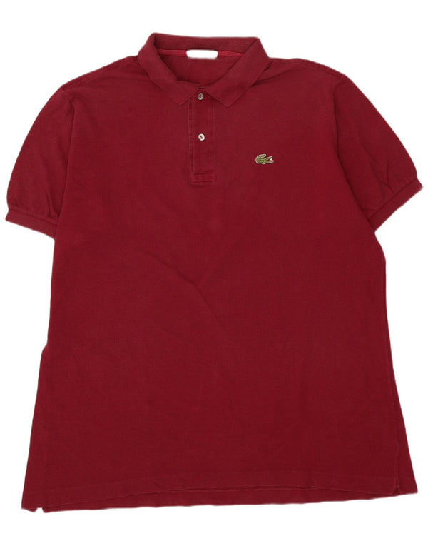 Camisa polo masculina Lacoste tamanho 7 2XL algodão borgonha
