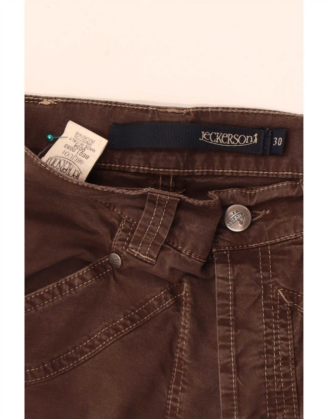 Bermuda masculina Jeckerson W30 algodão marrom médio