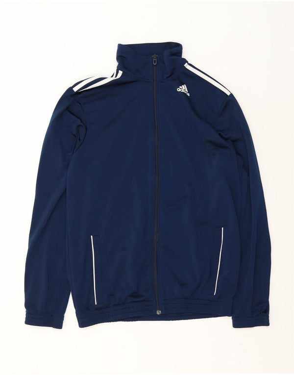 Adidas Mens Tracksuit Top Jacket UK 40/42 Médio Azul Marinho Poliéster