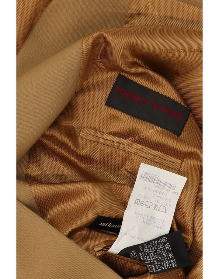 Jaqueta blazer masculina PIERRE CARDIN com 3 botões Reino Unido 40 grande lã virgem bege