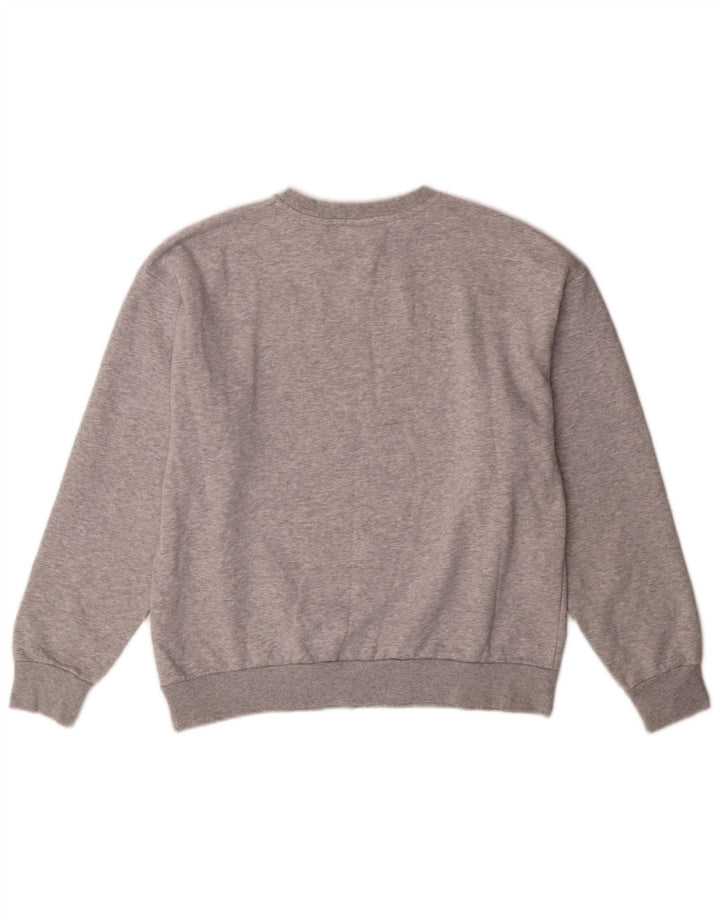 PUMA feminino gráfico moletom jumper UK 14 médio cinza algodão