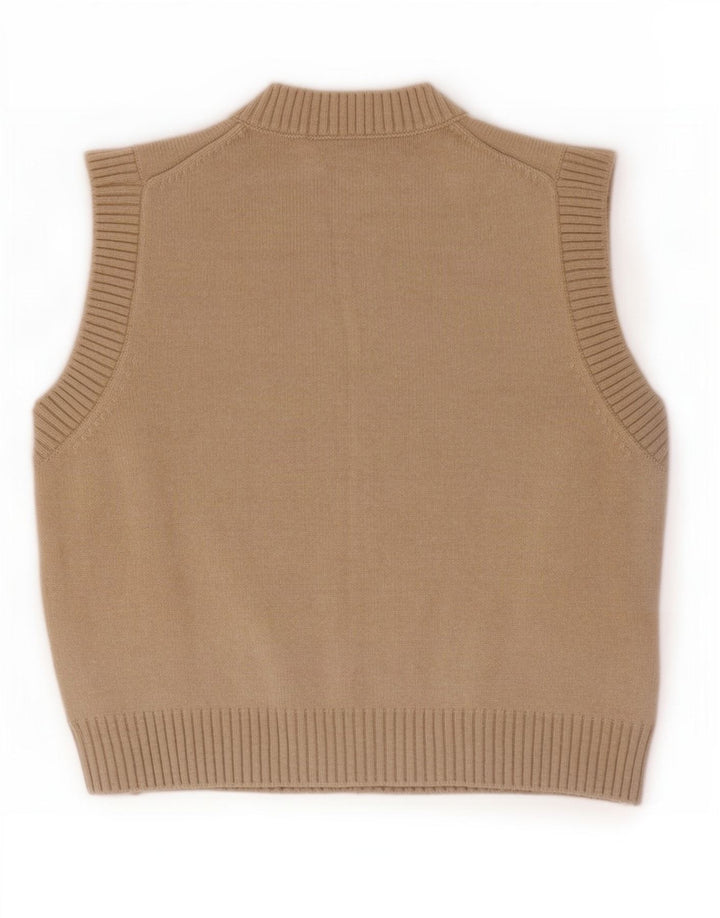 Zara Womens Vest Tank Top UK 14 Médio Bege Poliéster