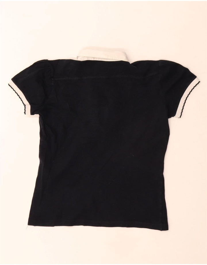 Camisa polo feminina Fred Perry Crop Rugby Reino Unido 12 algodão azul marinho médio