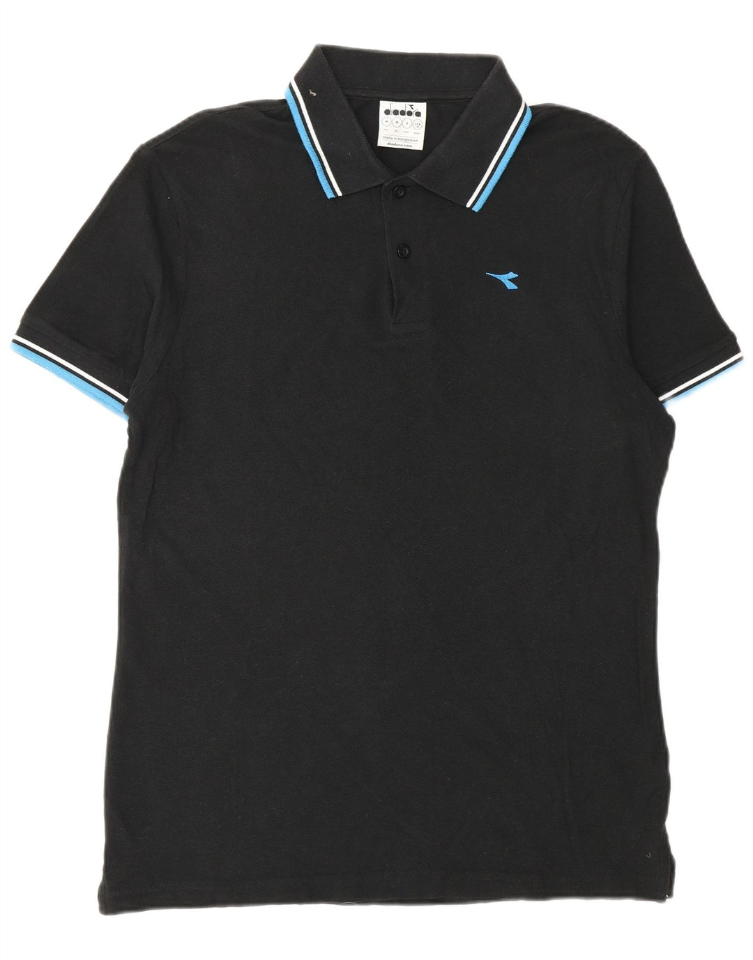 Camisa polo masculina DIADORA de algodão preto médio