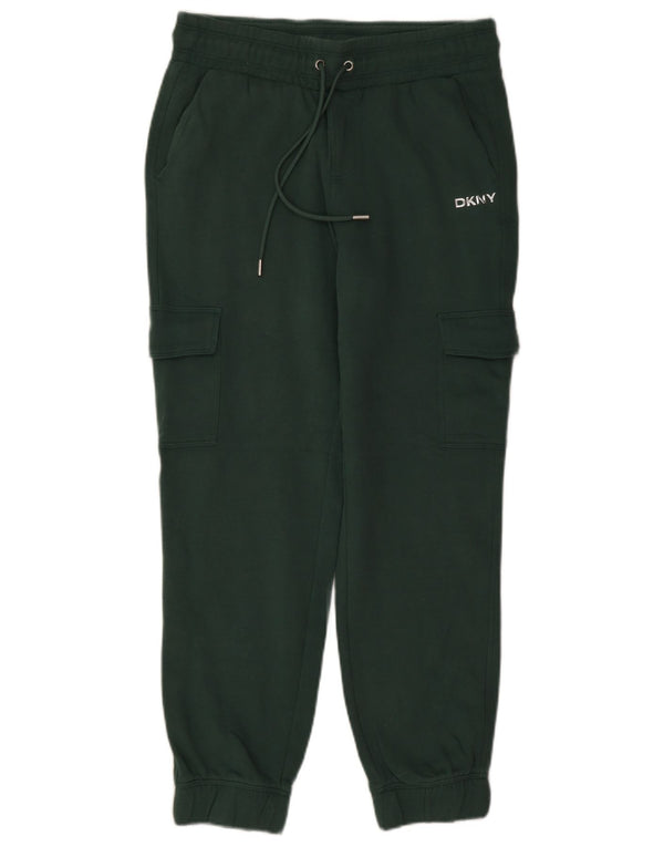 Calça esportiva feminina Dkny Cargo Joggers UK 10 algodão verde pequeno
