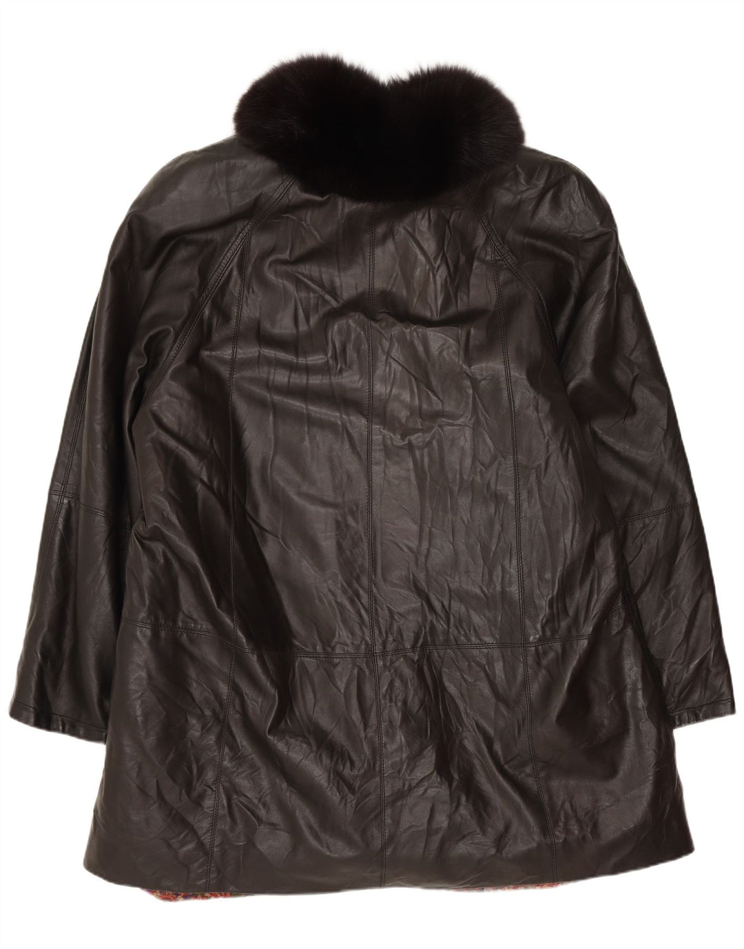 Casaco de couro feminino VINTAGE UK 18 XL couro preto