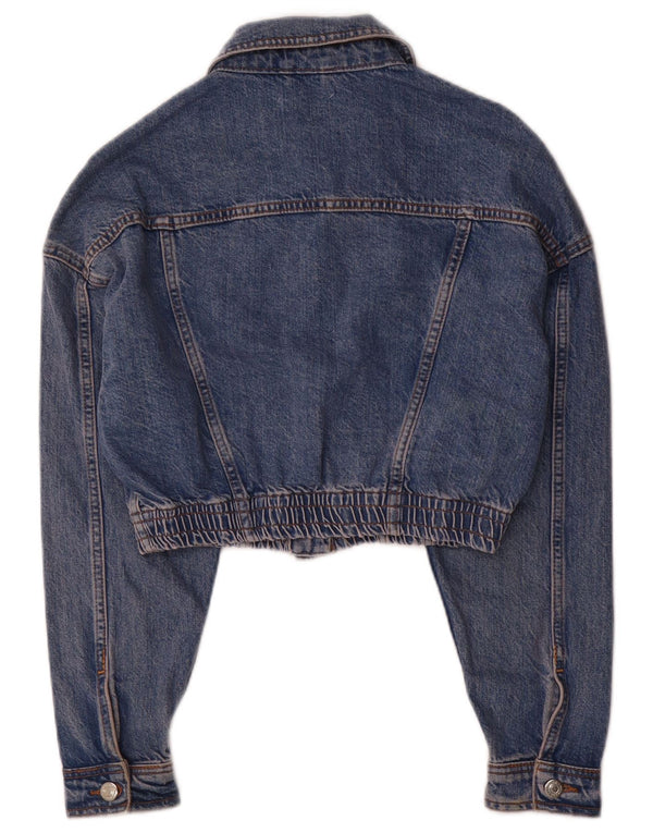 Jaqueta jeans feminina Topshop UK 8 pequena azul