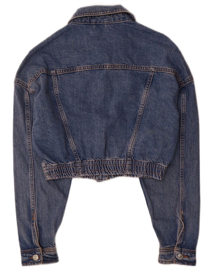 Jaqueta jeans feminina Topshop UK 8 pequena azul