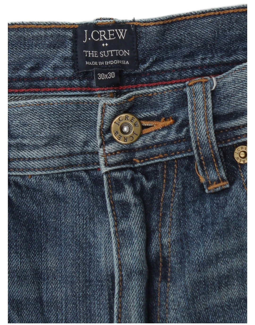 J. CREW Masculino The Sutton Straight Jeans W30 L30 Azul Algodão