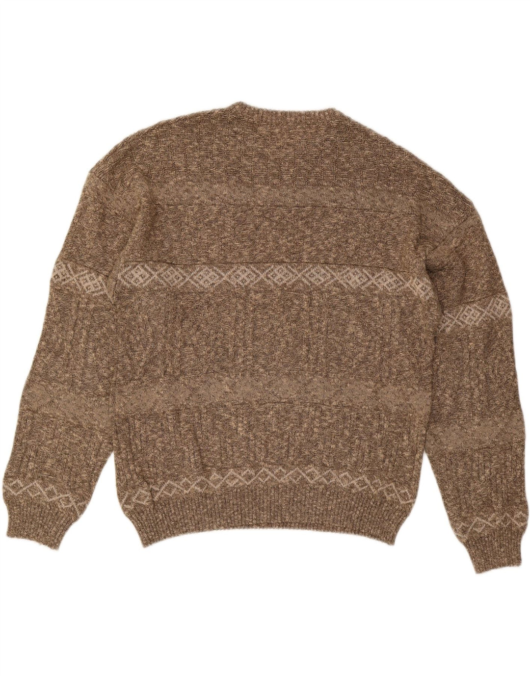 Suéter masculino VINTAGE com gola redonda IT 56 2XL listrado marrom