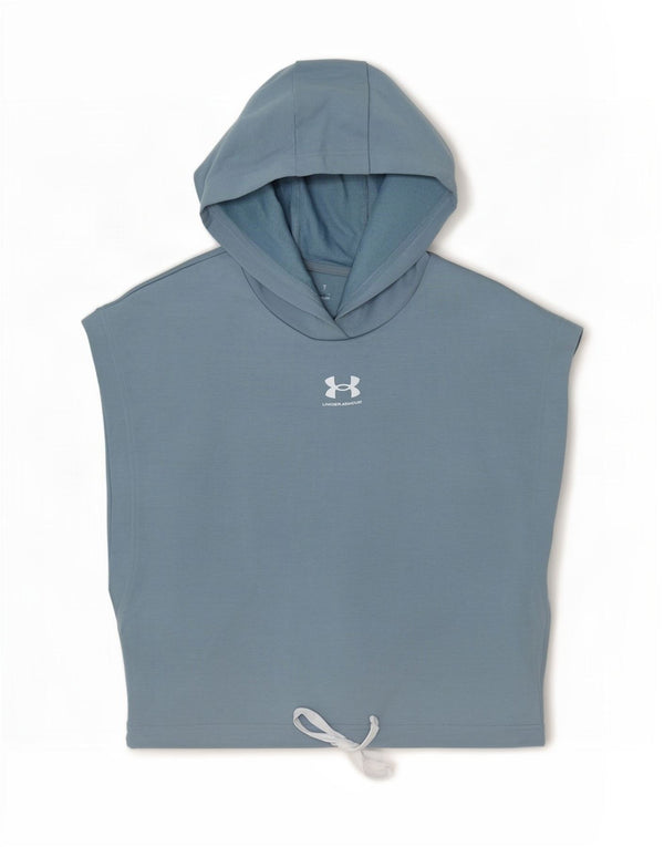 Under Armour Womens Crop Hooded Oversized Colete Top Reino Unido 10 Pequeno Azul