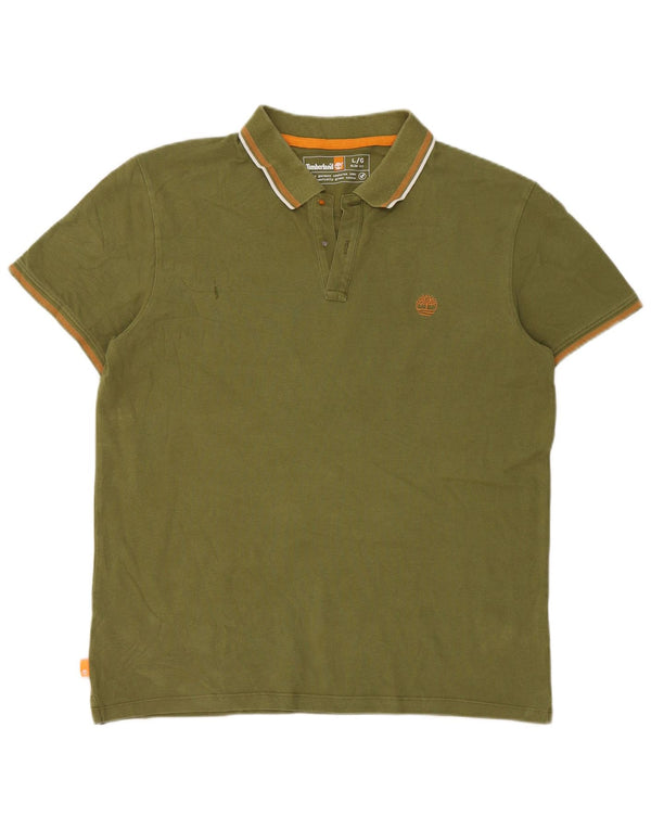 Camisa polo masculina Timberland grande algodão cáqui