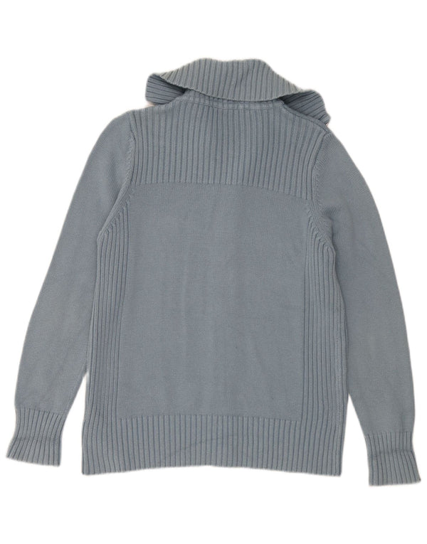 Suéter cardigã feminino Marks & Spencer Reino Unido 16 grande algodão azul