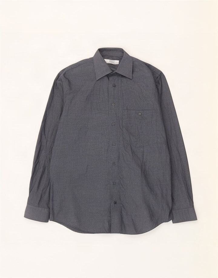 Camisa masculina St. Bernard tamanho 39/40 15 1/2 algodão cinza médio