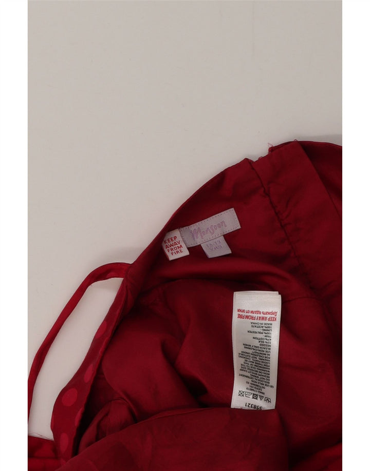 MONSOON Vestido maxi sem mangas para meninas de 12 a 13 anos, acetato de bolinhas vermelhas