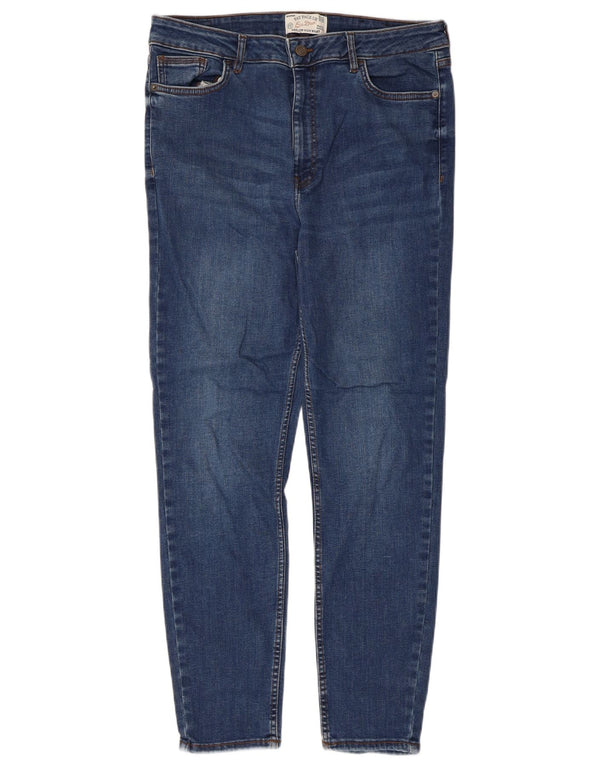 Calça jeans feminina Fat Face Harlow skinny de cintura alta Reino Unido 16 grande W32 L27 azul