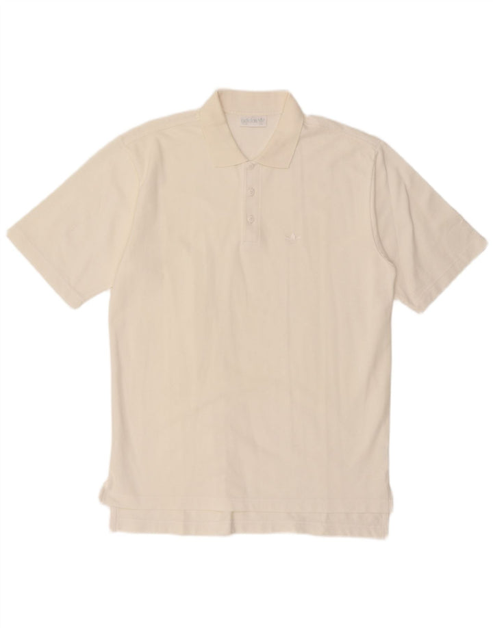 Adidas Mens Polo Shirt IT 50 Medium Off White