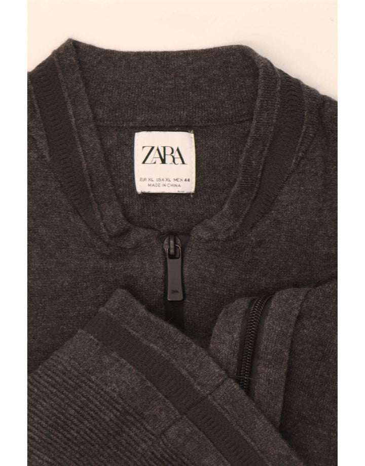 Suéter cardigã masculino Zara XL cinza