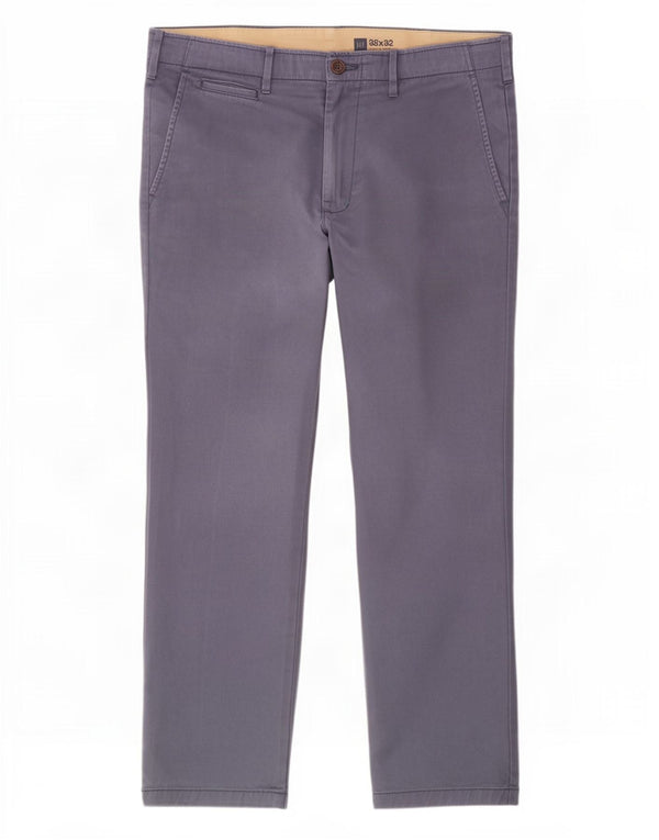 Calça chino reta masculina Gap W36 L32 algodão azul marinho