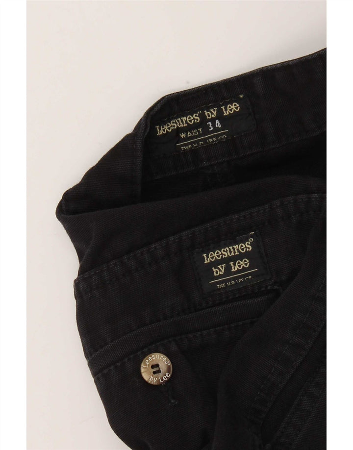 Lee Mens Straight Chino Calças W34 L33 Algodão Preto