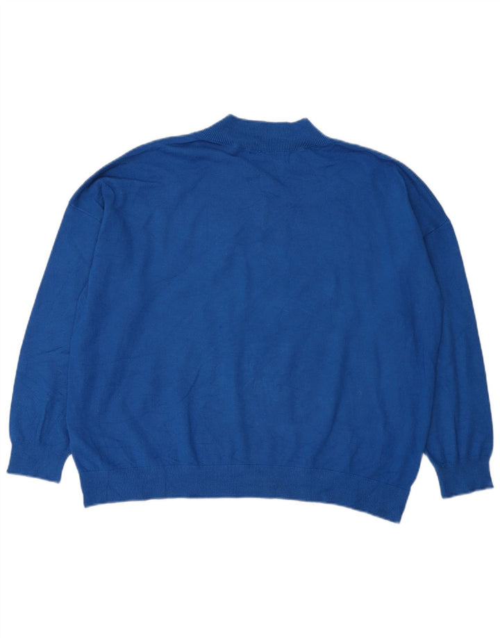 Suéter feminino Marks & Spencer grande com decote em V Reino Unido 16 grande azul