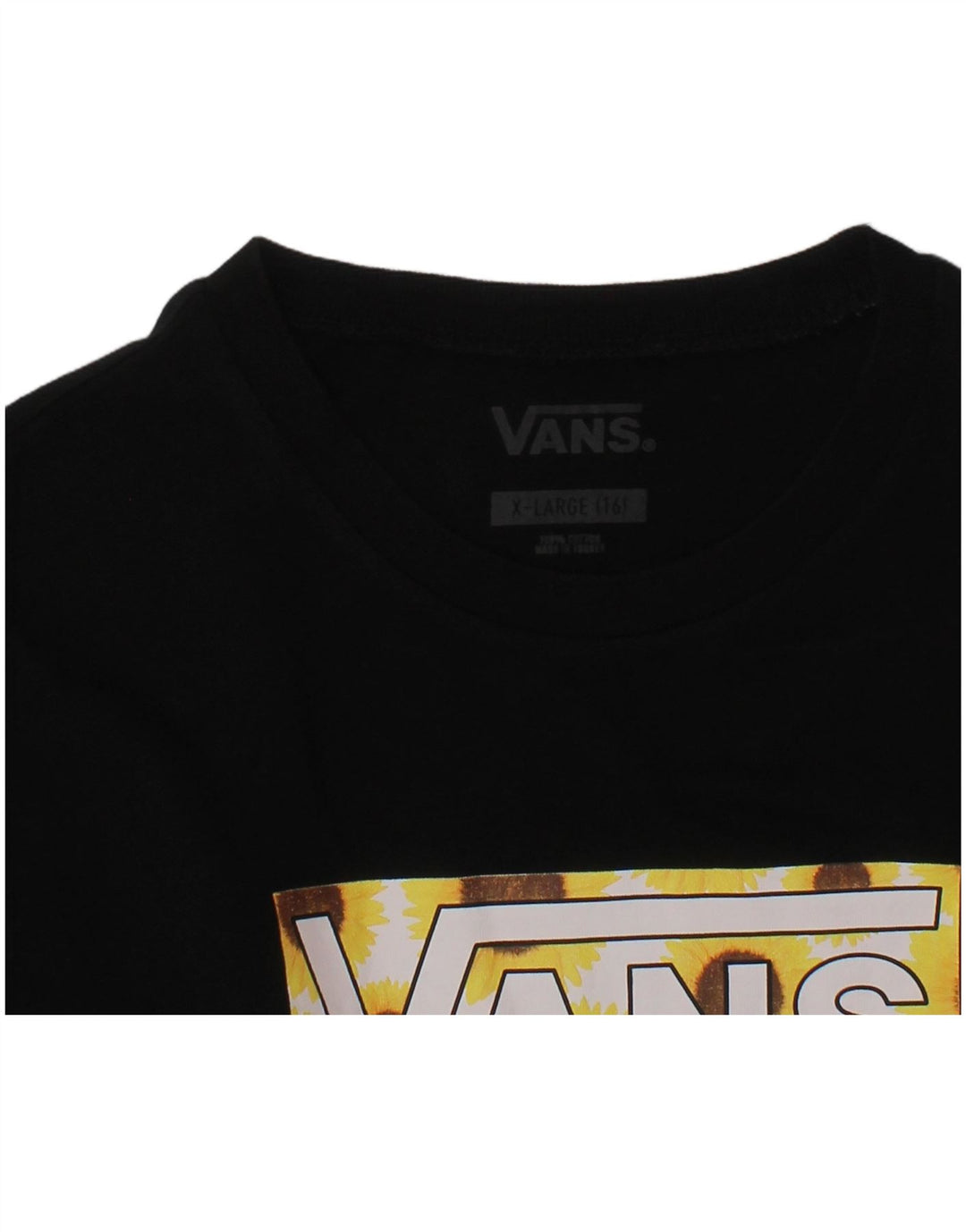 Camiseta VANS Meninos Graphic 15-16 Anos XL Preto Algodão