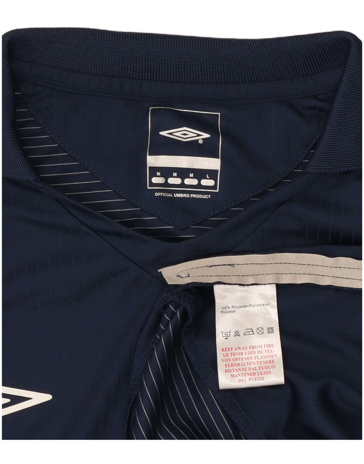 Top masculino Umbro de manga comprida médio poliéster listrado azul marinho