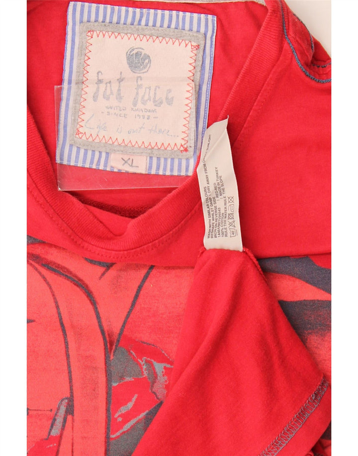 Camiseta gráfica masculina Fat Face Top XL algodão vermelho
