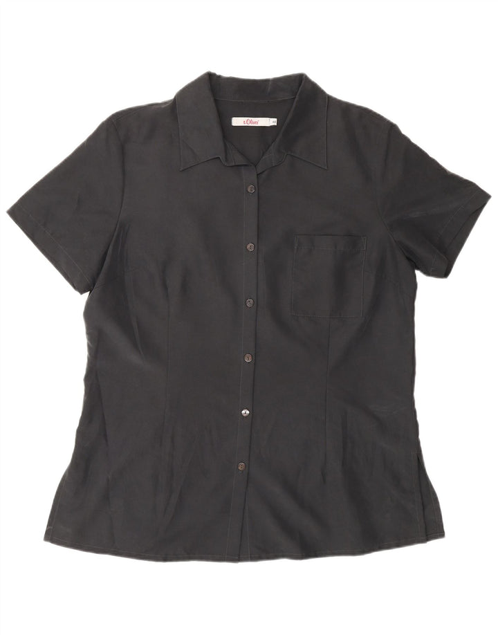 Camisa feminina S.Oliver manga curta IT 40 pequena cinza poliamida