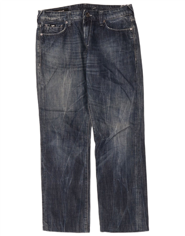 Gas Mens Straight Jeans W33 L30 Azul Marinho Algodão