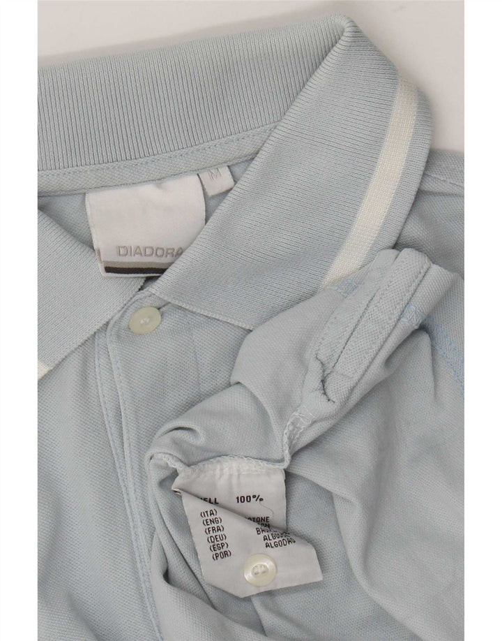 Camisa polo masculina Diadora manga curta regular fit algodão azul médio