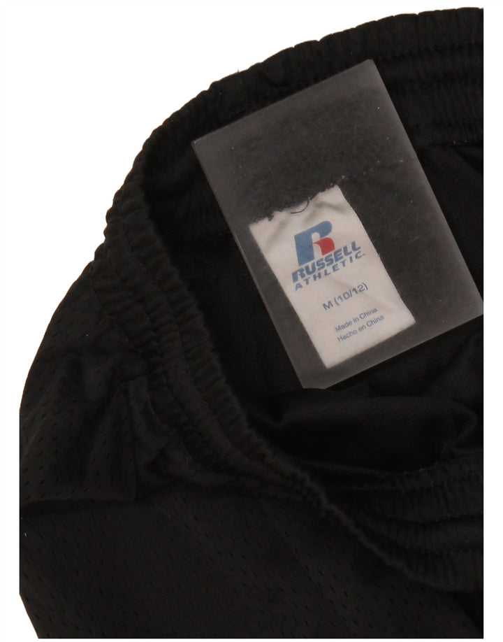 Shorts esportivos Russell Athletic Boys 10-11 anos médio preto poliéster