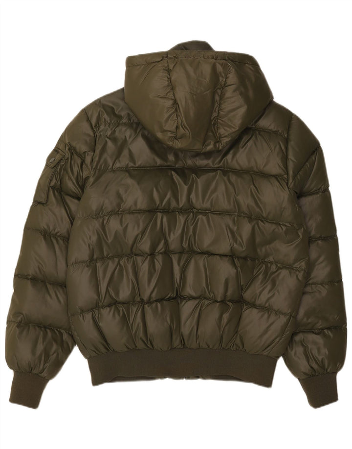 Jaqueta masculina acolchoada com capuz North Sails Reino Unido 38 nylon cáqui médio