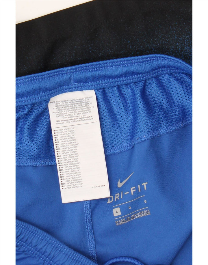 Nike Mens Dri Fit Sport Shorts Grande Azul Colorblock Poliéster
