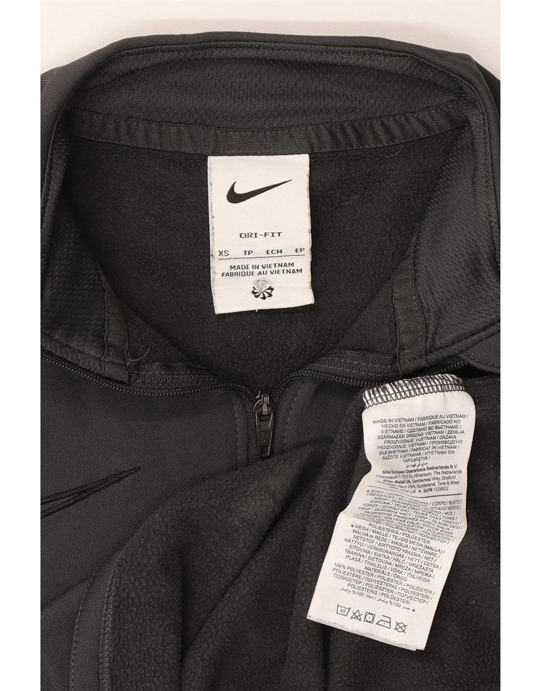 Nike Womens Dri Fit Pullover Treino Top UK 6 XS Cinza Colourblock
