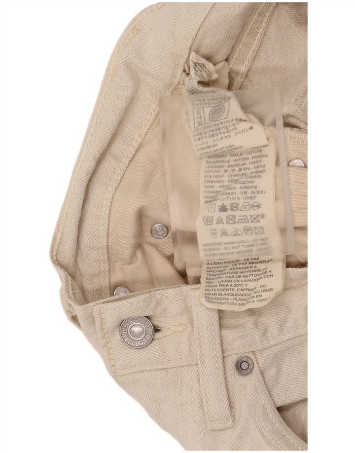 Jeans feminino Levi's cintura alta solta W27 L31 algodão bege