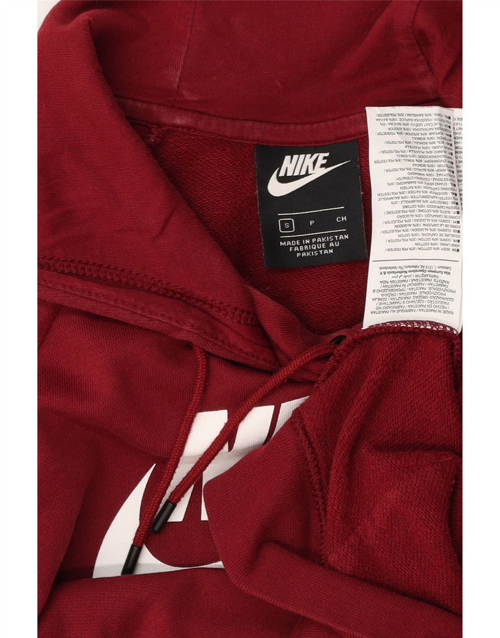 NIKE Mens Graphic Hoodie Jumper Pequeno Algodão Vermelho