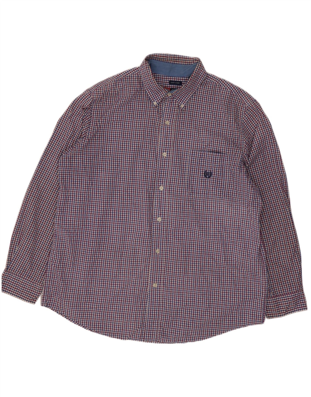 Camisa masculina Chaps XL azul algodão guingão