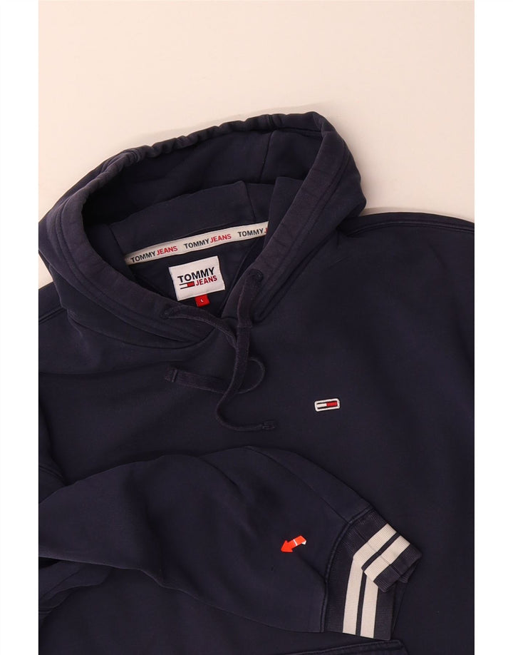 Suéter com capuz gráfico masculino TOMMY HILFIGER grande algodão azul marinho