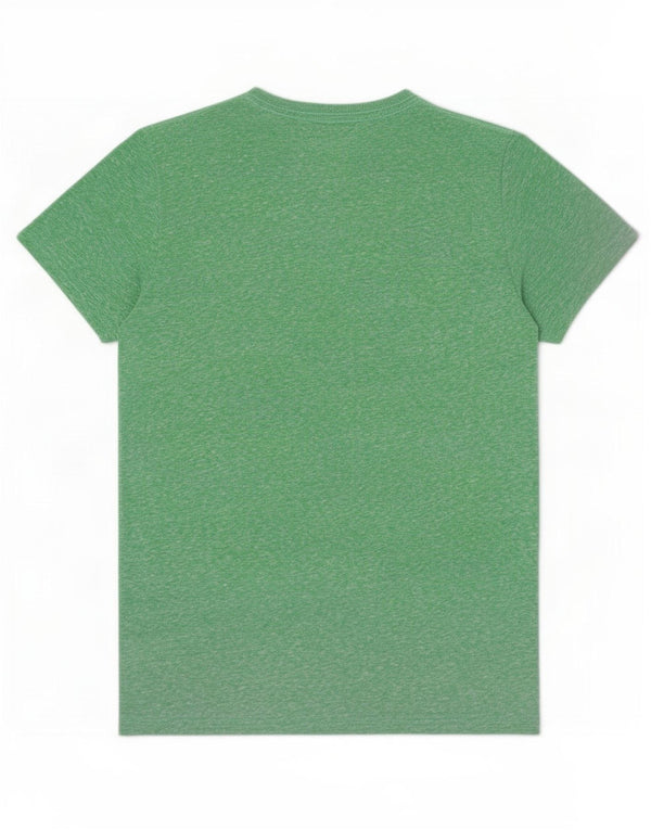 Camiseta gráfica masculina Superdry Top médio algodão manchado verde