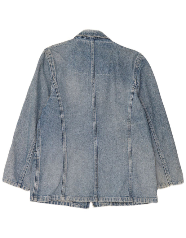 Bianca Maria Caselli Jaqueta blazer feminina com 1 botão jeans Reino Unido 14 azul médio