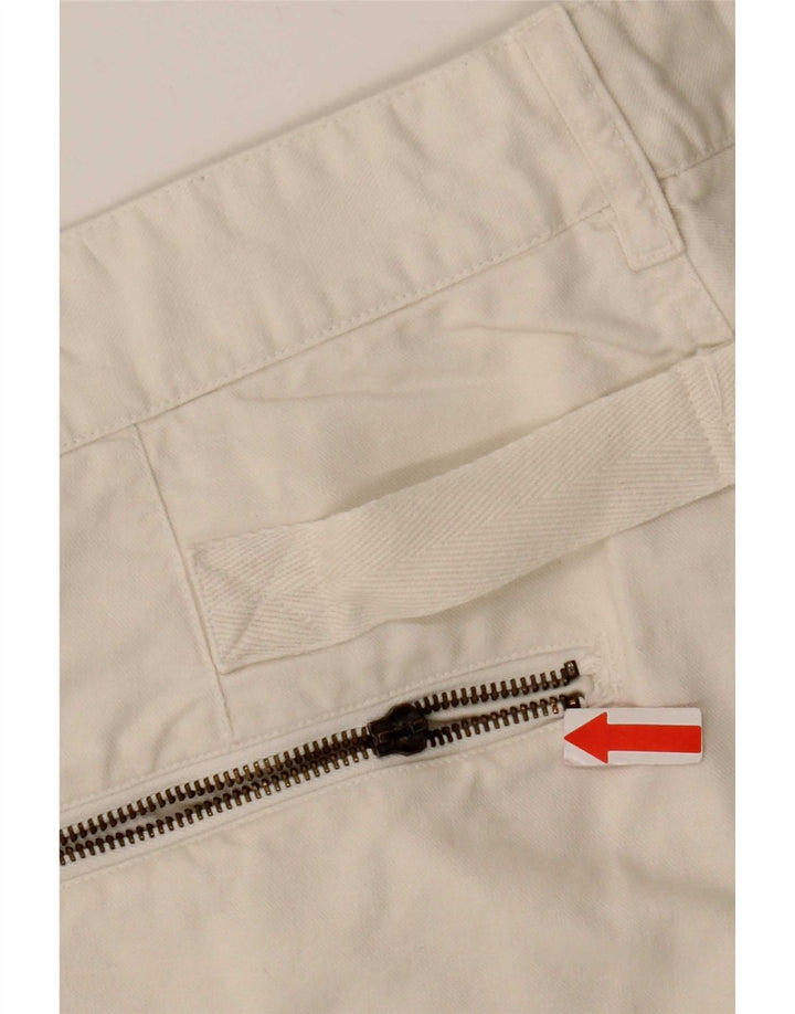 Gaudi Mens Cargo Shorts XL W38 Algodão Branco