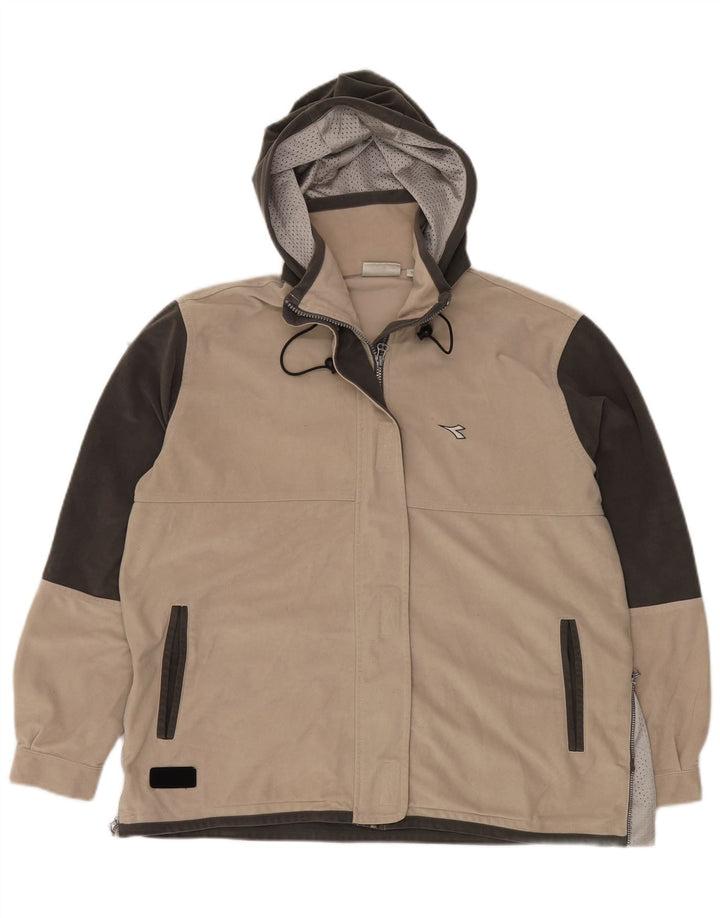 Jaqueta feminina de treino grande DIADORA Reino Unido 14 médio bege