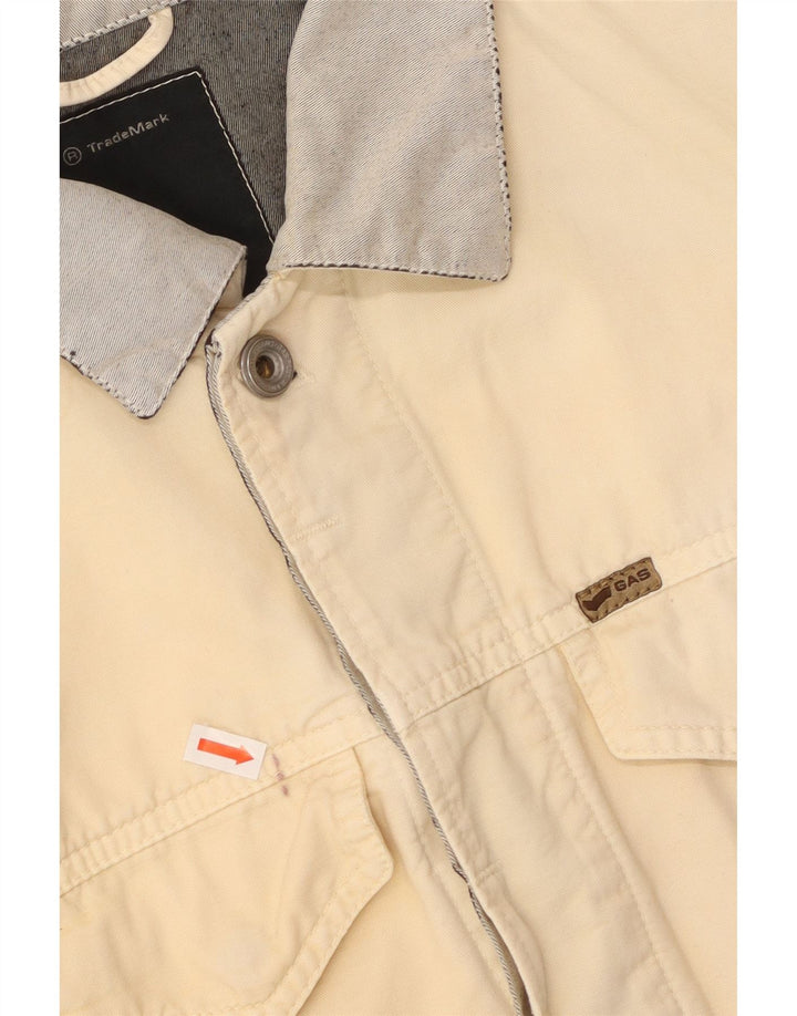 Jaqueta jeans feminina GAS UK 18 XL off white colorblock