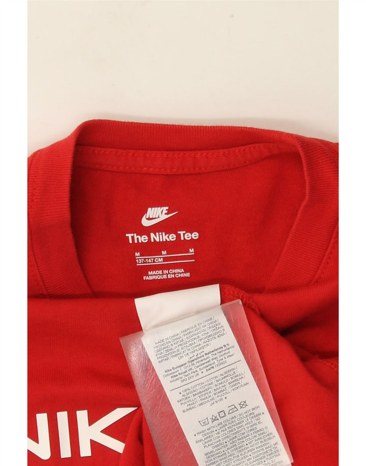 Camiseta gráfica masculina NIKE Top 10-11 anos médio algodão vermelho