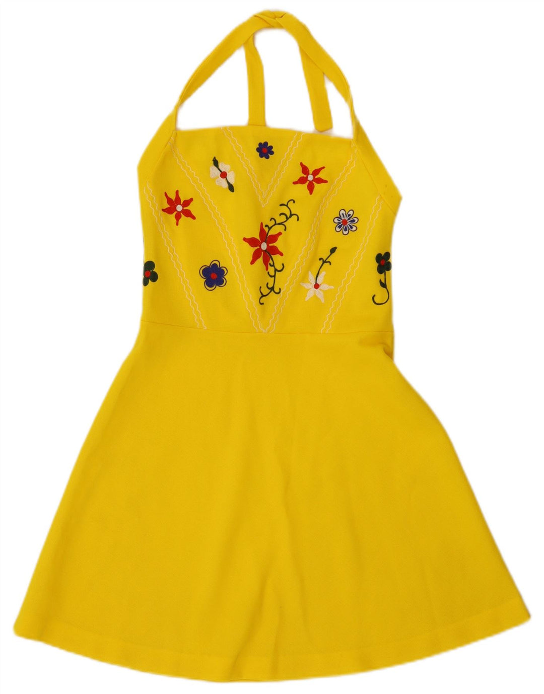 Vestido frente única feminino vintage IT 42 floral amarelo médio
