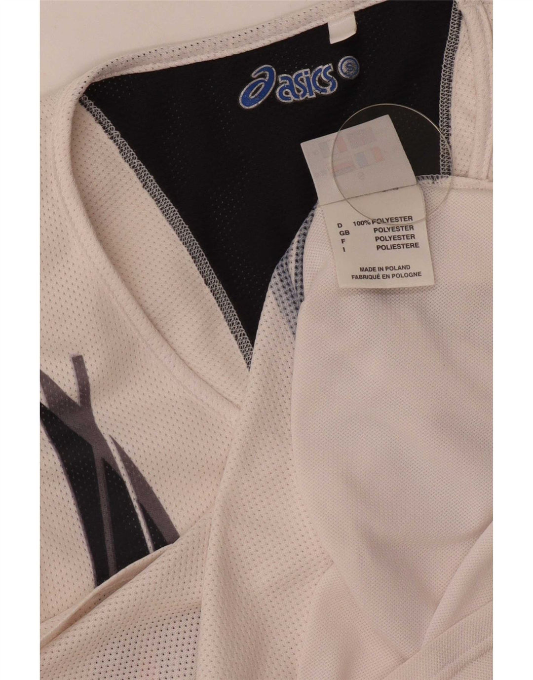 Asics Womens Graphic Vest Top UK 10 Pequeno Poliéster Branco
