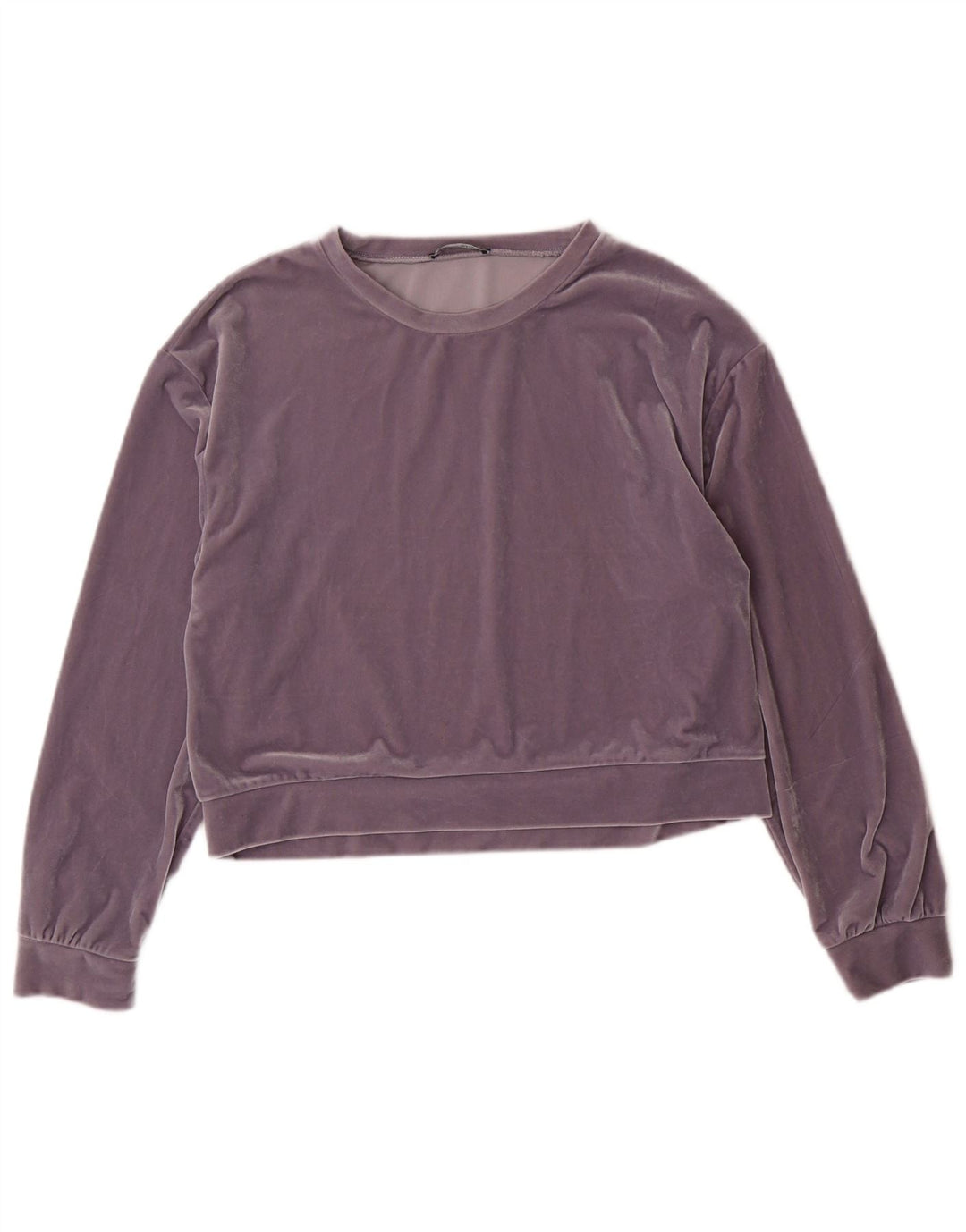 Zara Womens Loose Fit Crop Top Manga Longa Reino Unido 10 Pequeno Roxo Poliéster